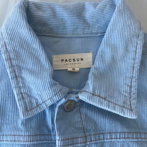 Pac Sun Corduroy Cropped Baby Blue Jacket Size Medium - Picture 4 of 8